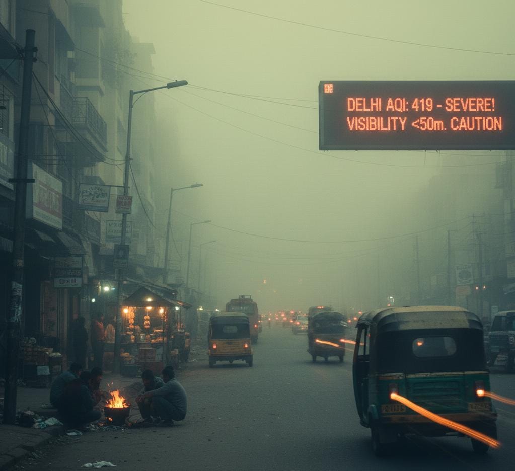 North India Paralyzed by "Severe" Fog and Toxic Smog: Life at a Standstill 1000259779