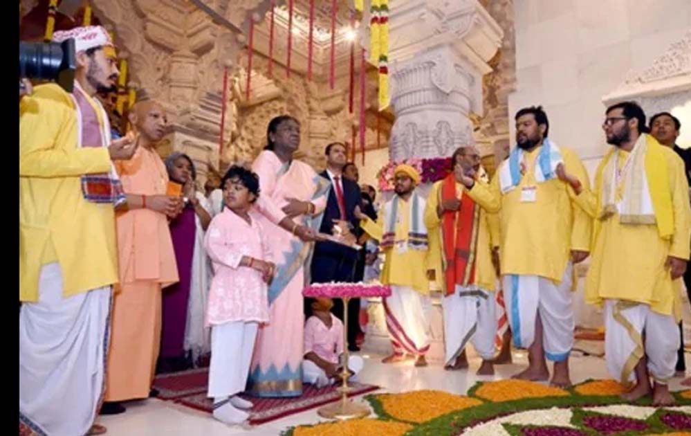 श्रीराम जन्मभूमि मंदिर में राष्ट्रपति ने की श्रीराम यंत्र की प्रतिष्ठा