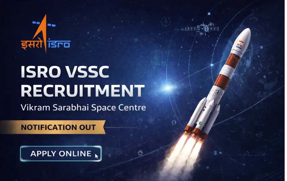 इसरो-वीएसएससी में जूनियर रिसर्च फेलो पदों पर भर्ती, 5 मई तक मिलेगा आवेदन का अवसर