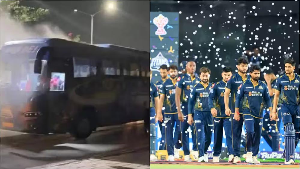 IPL फाइनल के बाद डरावना हादसा, गुजरात टाइटन्स की बस से उठने लगा धुआं, खिलाड़ियों में अफरा-तफरी
