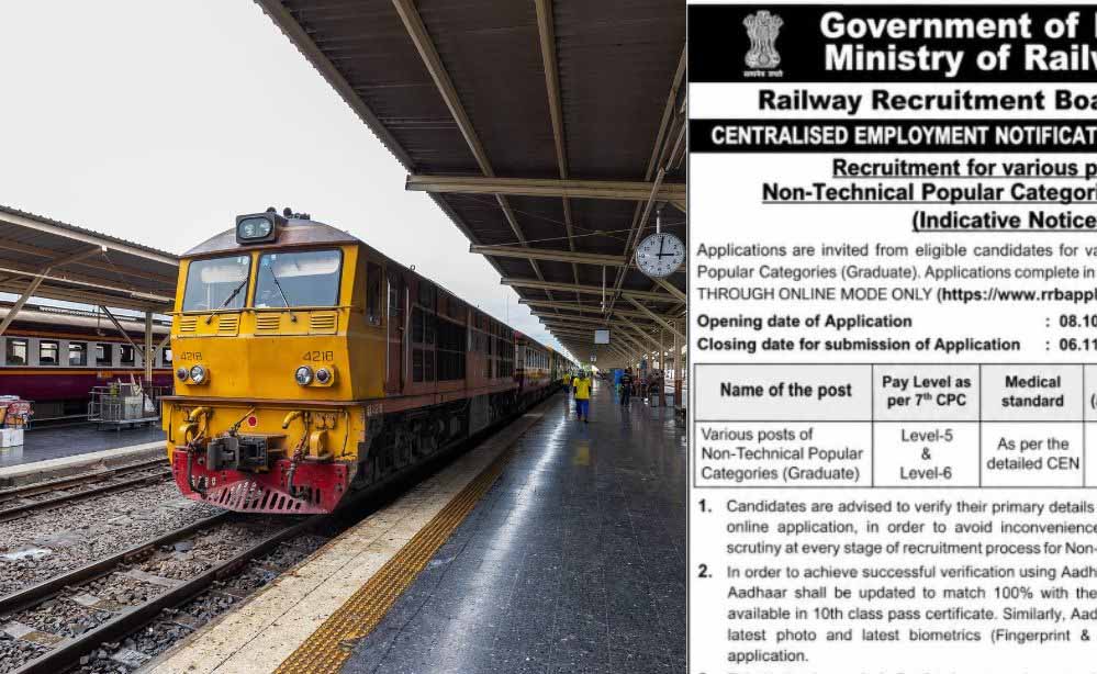 RRB NTPC के 3477 पदों पर भर्ती, ग्रुप-D के 32 हजार पद भी जल्द