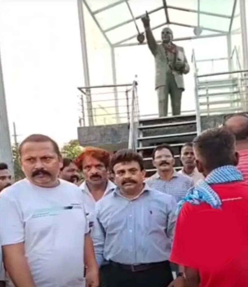 अंबेडकर प्रतिमा पर तीसरी बार हमला, सूचना मिलते ही मौके पर पहुंची पुलिस
